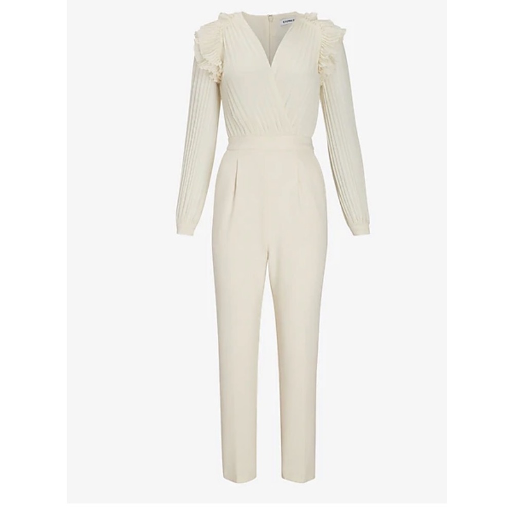 White Pleated Jumpsuit
